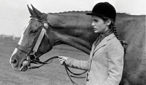 Pictures of Jackie Bouvier Kennedy Onassis - young jackie bouvier with a horse.jpg